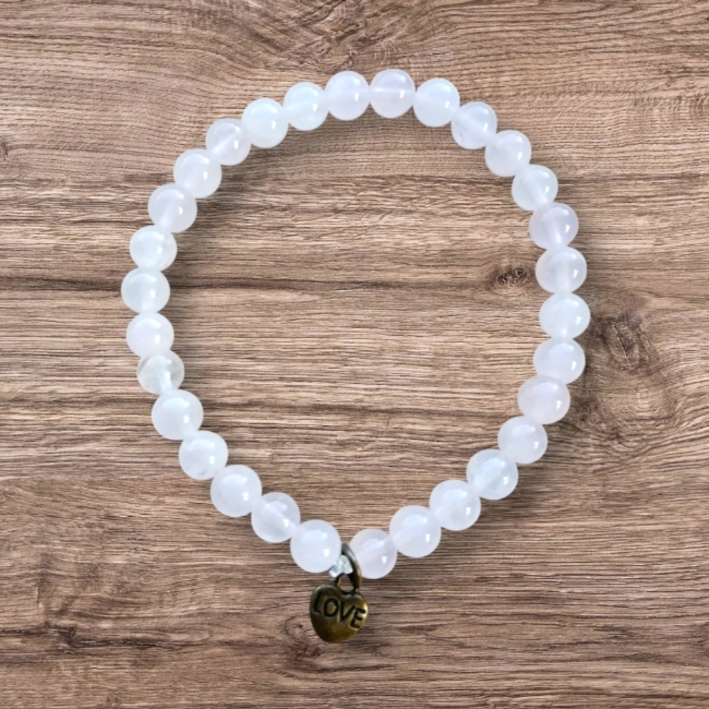 Soft Pink Rose Quartz Crystal HQ Stretch Bracelet 7.5"